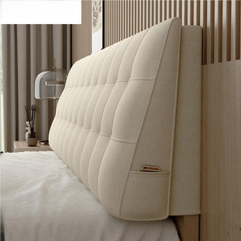 Bedside Cushion Triangle Tatami Self-Adhesive Headboard-Free Transformation Bedside Cover Large Back Cushion Bedside Soft Bag