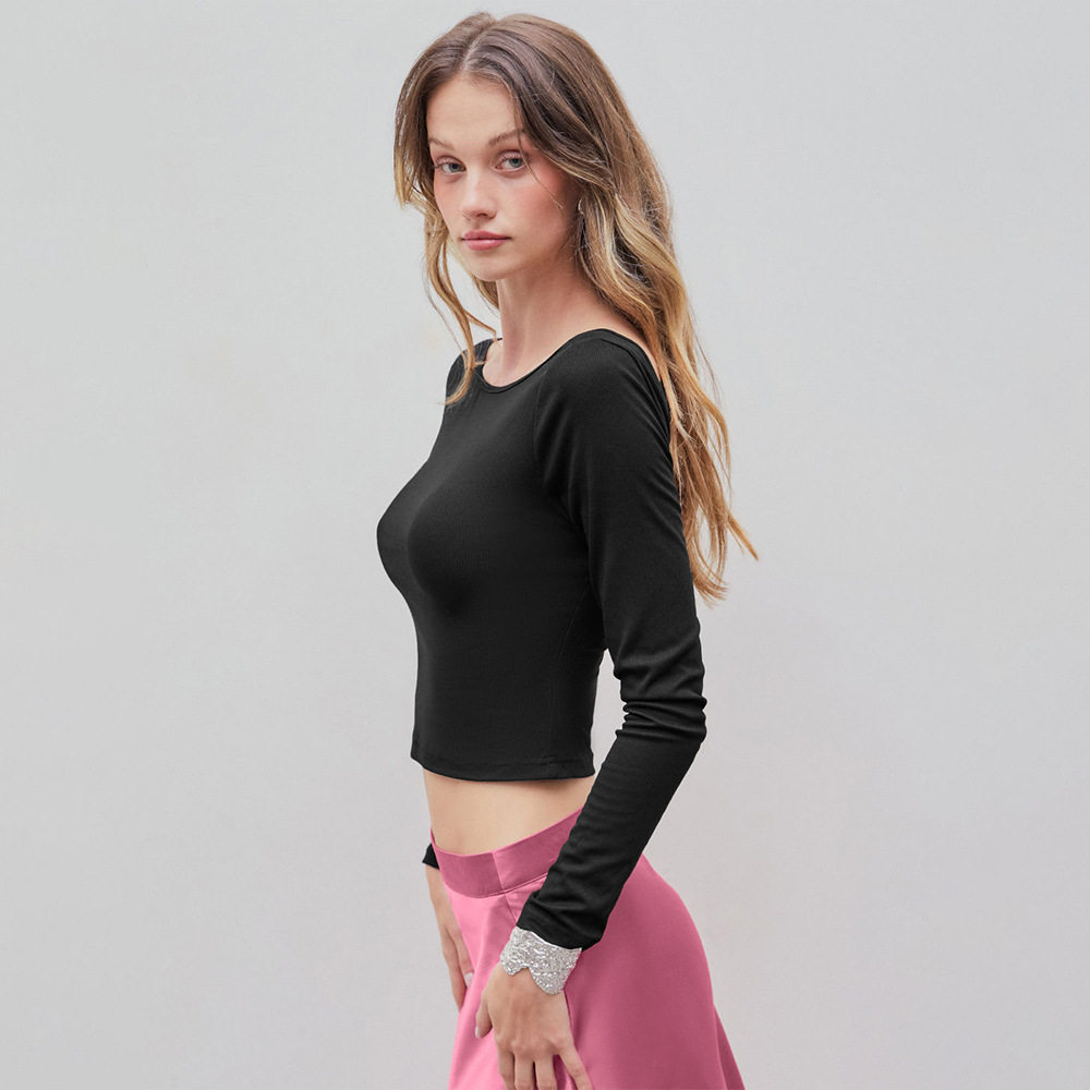 Womens Sexy Backless Crop Top Slim Fit Spring Summer Stylish Design Wholesale Available private label