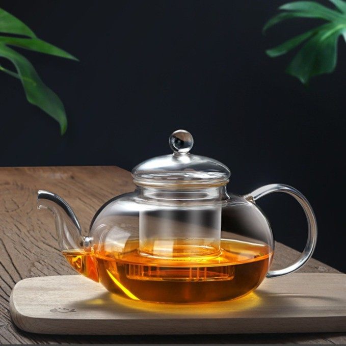 High Borosilicate High Temperature Resistant Transparent Glass Flower Teapot with Filter Liner Soaking Teapot Household Electric Pottery Stove Teapot