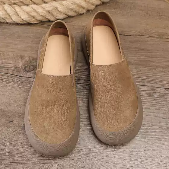 2025 New Autum Style Large Toe Casual Lazy Slip-On Round Toe Breathable Fashionable and Comfortable Men's Shoes
