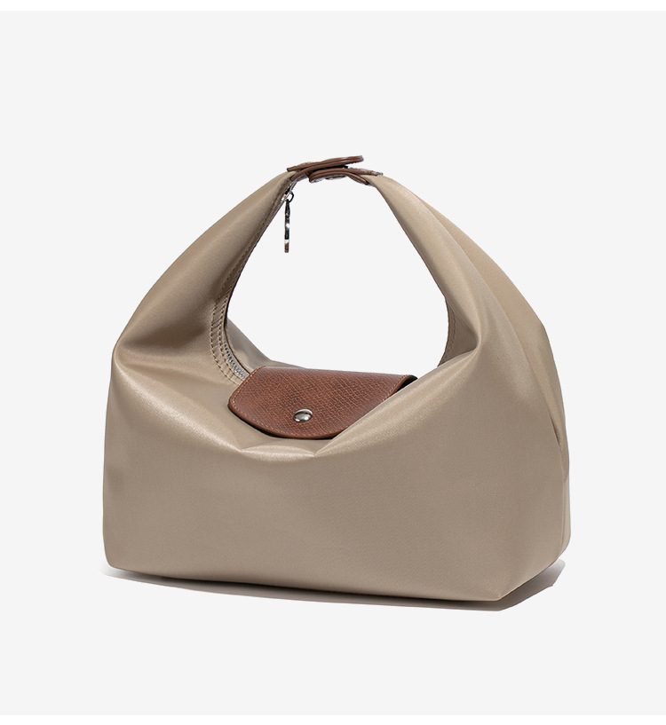 Túi đeo chéo nữ dáng bánh bao cỡ lớn chất liệu nylon chống thấm nước — D2825 # Cappuccino/Nâu, D2825 # Đen/Nâu, D2825 # Đỏ Bordeaux/Nâu, D2825 # Kaki/Nâu