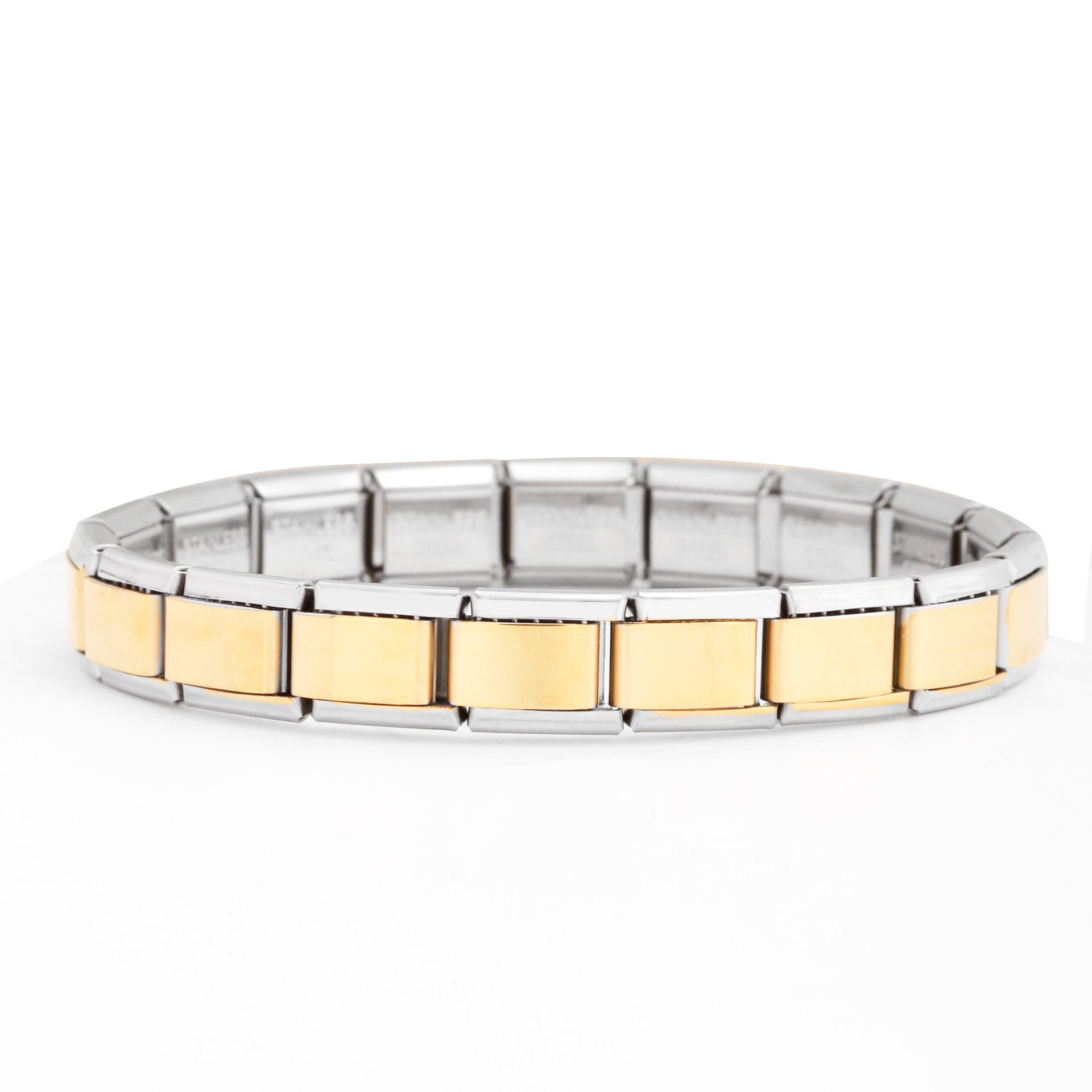 Italy module bracelet elastic splicing stainless steel square titanium steel strap chain manufacturers wholesale cross-border explosions