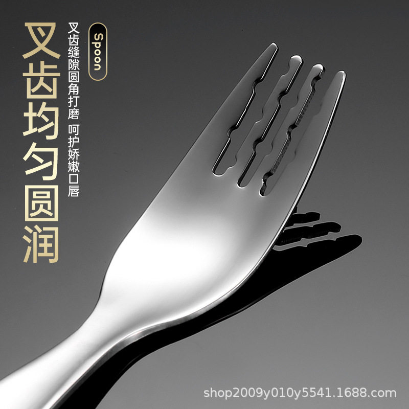 316 stainless steel Children's spoon Fork Dry rice spoon baby eating and drinking soup spoon colorful carved cartoon spoon dessert spoon