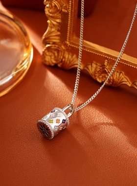 版本包包四叶草吊坠耳钉级感时尚小众气质锁骨链小香风耳扣潮