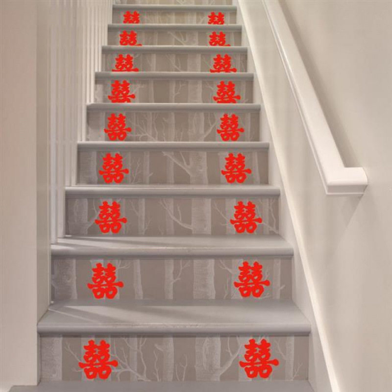 Wedding supplies staircase happy word self-adhesive happy sticker self-adhesive happy word wedding layout happy word decorative glass door creative sticker