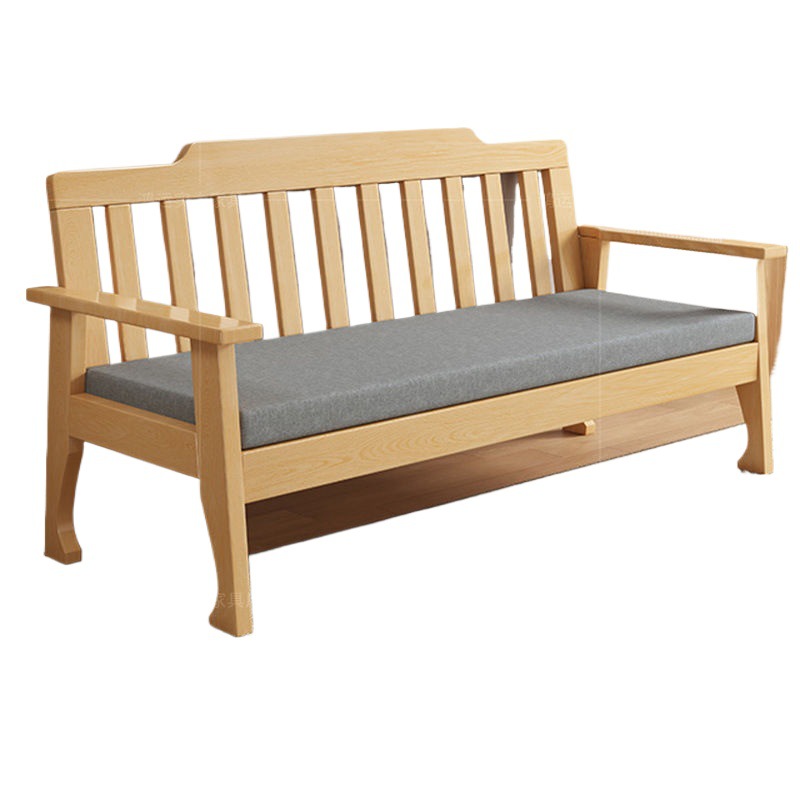 实木沙发组合小户型客厅老式新中式三人位木质加粗沙发靠背木长椅