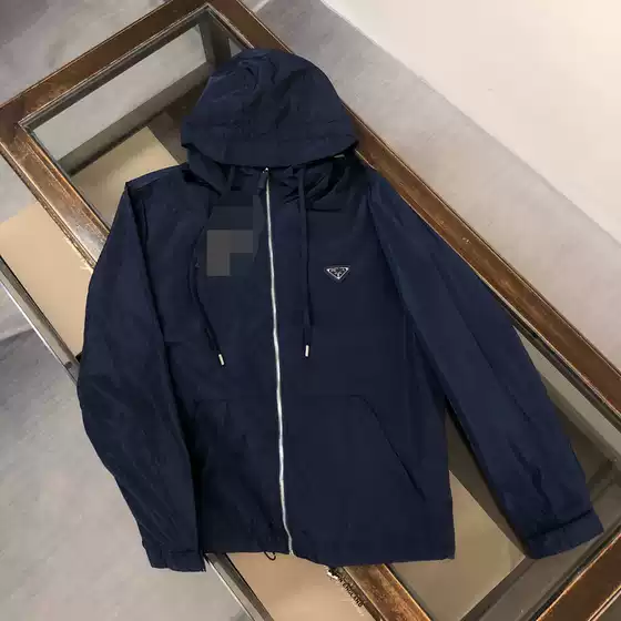 European Brand Authentic Version P Brand Men's Drawstring Hooded Jacket, Sporty and Youthful Casual Windbreaker, Same Style as in the Store