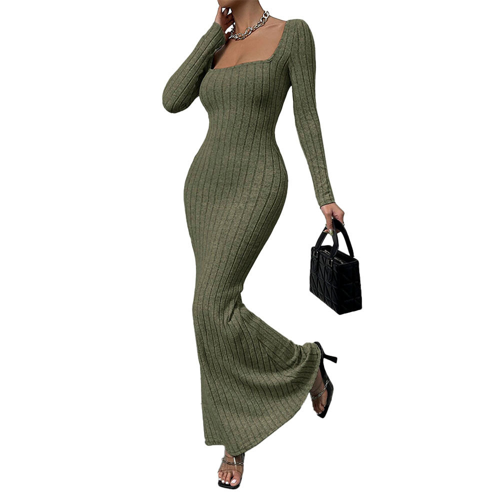 Off Shoulder Maxi Dress Slim Fit Ankle Length Spring Summer Vacation Style Wholesale Available