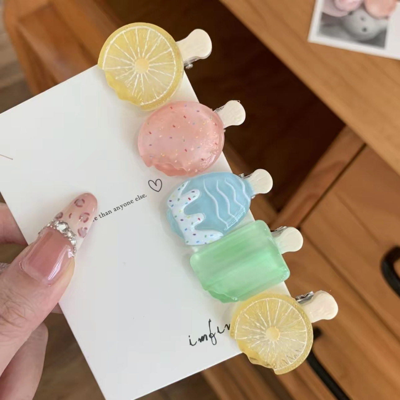 可爱迷你冰淇淋发夹创意搞怪雪糕碎发刘海夹卡通ins风高颜值发卡