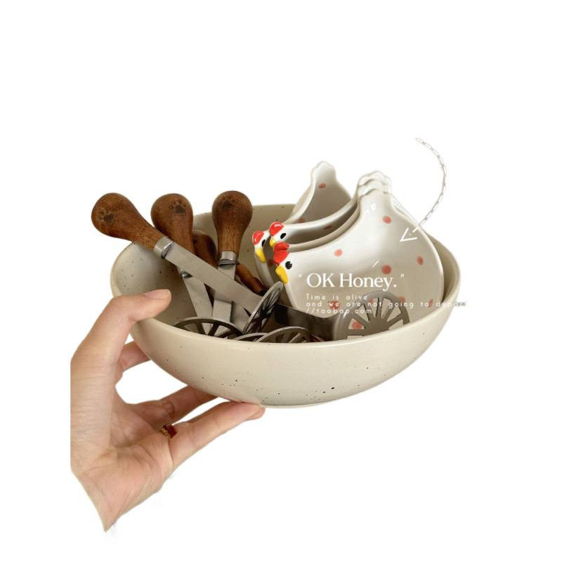 European-Style Ink Splash Bowl, Ins Underglaze Colored Ceramic Deep Soup Plate, Large Fruit Household Curry Rice Omelette Rice Soup