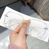 2024 new trendy large frame anti-blue light plain glasses small red book same polygon myopia finished glasses frame