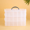 Fixed Large Three-Layer Transparent Portable Plastic Storage Box Jewelry Toy Storage Accessories Cosmetic Lego Box