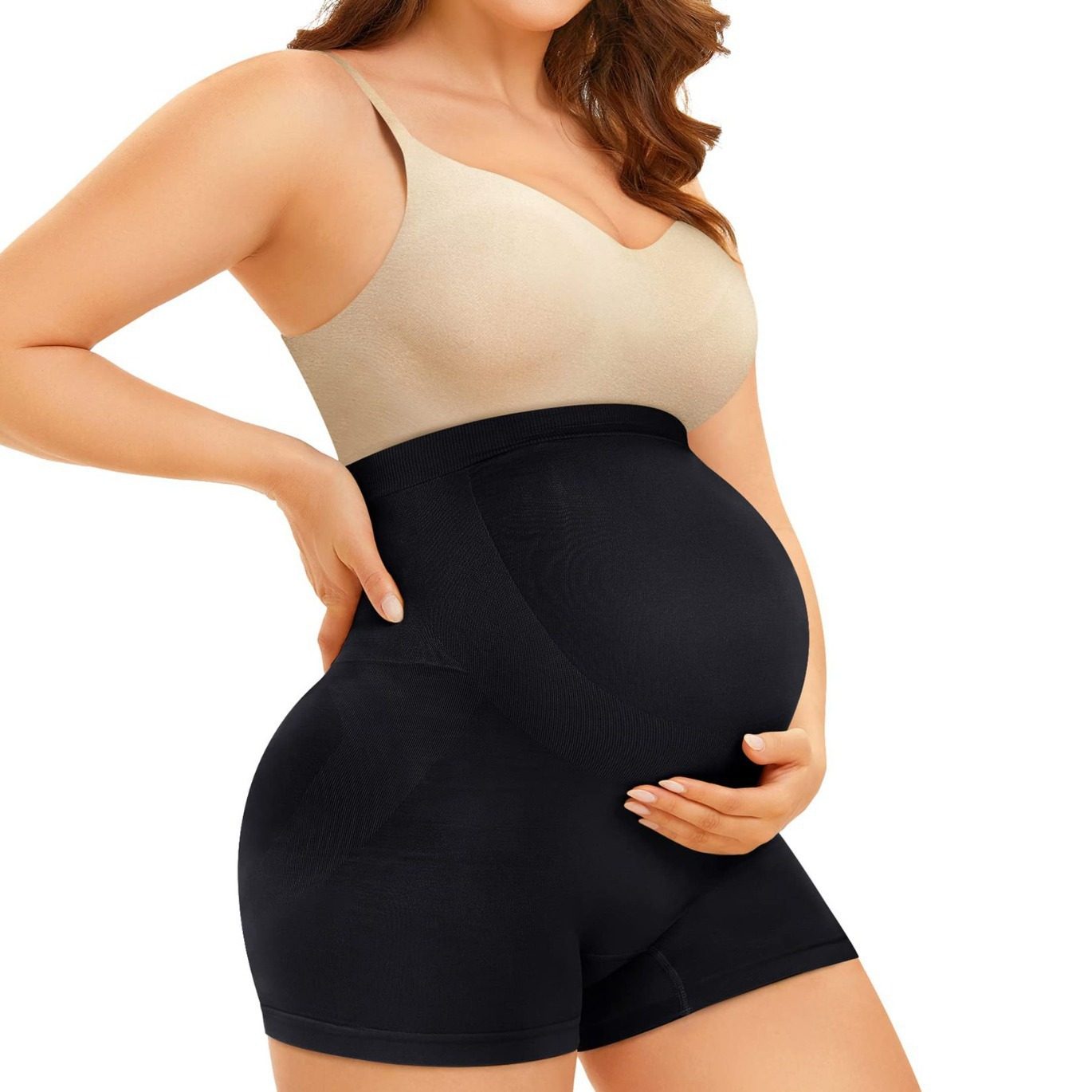 Cross-border Hot Selling Body Shaping Pregnant Women's Pants High-end Elastic Waist Tinting Abdomen Tinting Thigh Slim-fit High Waist Body Shaping Pregnant Women's Pants