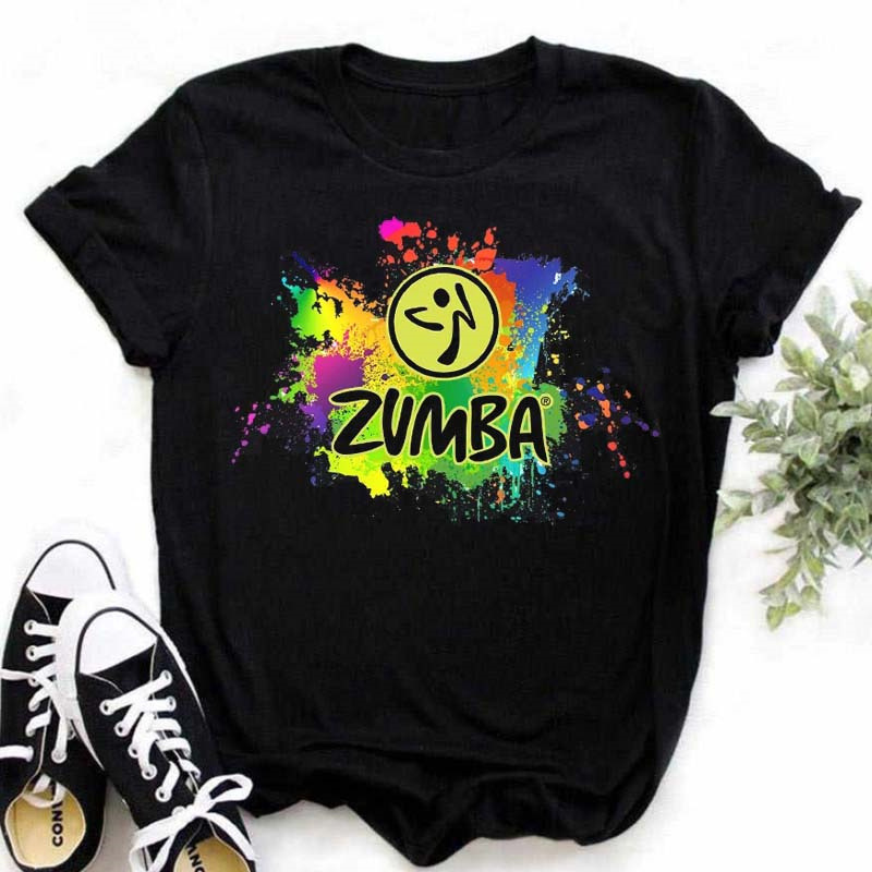 2022外贸 Zumba 印花短袖t恤女装上衣