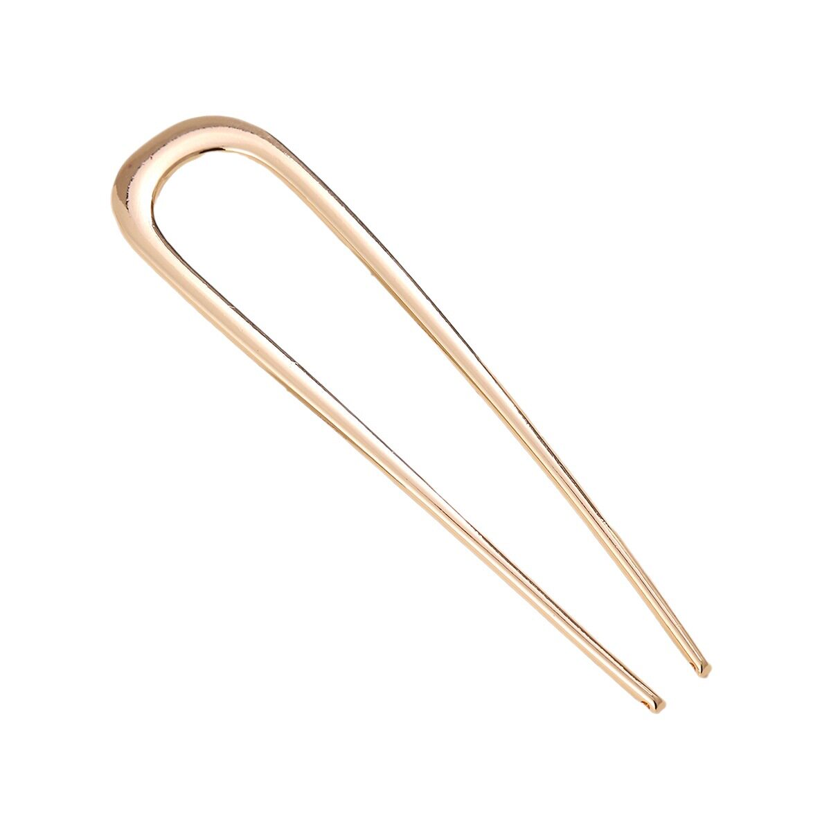 U-shaped double-plug hairpin hair fork women's simple modern metal coiled hair clasp ball head alloy hair pin female
