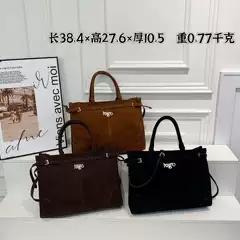 Spring and Autumn Tote Bag Lus Solf Handheld Underarm Crossbody Bag Suede Retro Bag Commuting Easiest for Match Bag Cross-Border