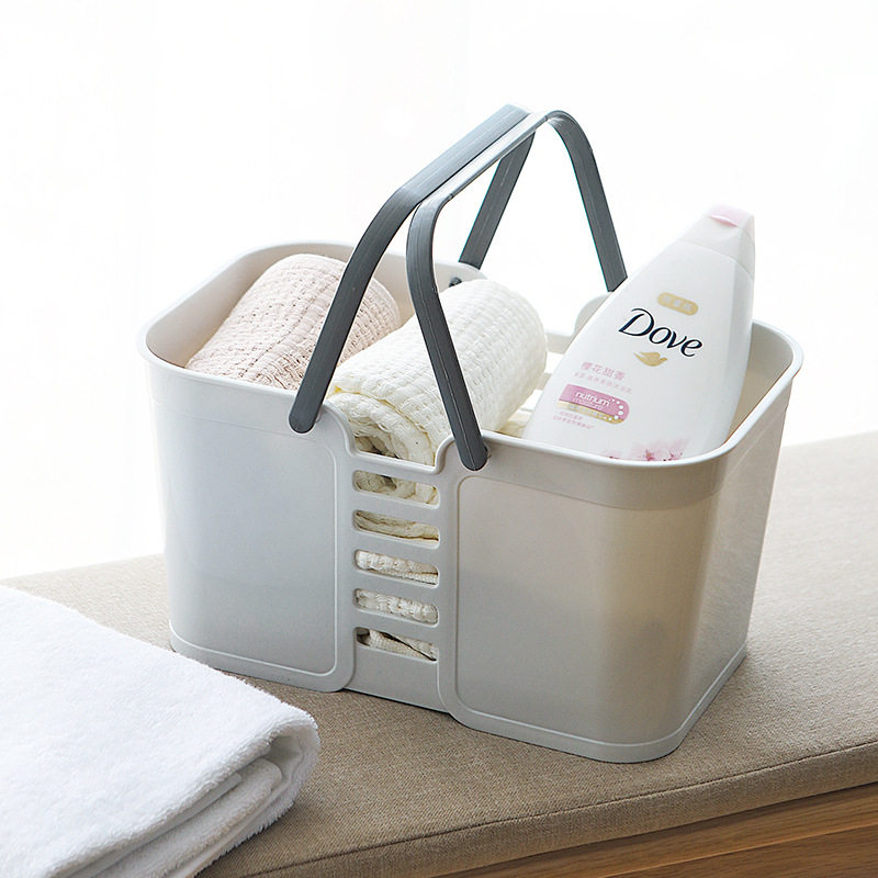Plastic portable bath basket storage basket bathroom bath basket sundries storage basket washing basket bath basket