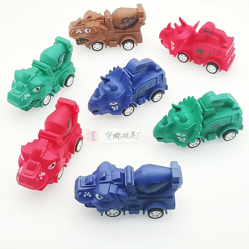 工程恐龙回力车恐龙车子的玩具恐龙运输车儿童工程车玩具3-6岁玩
