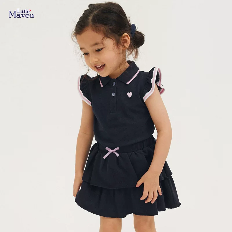 Custom-made Cotton Girls' Set, Children's Clothing, New Summer Girls' Skirt Set, Knitted Kids' Outfit