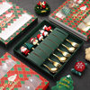 Cross-Border Christmas Spoon and Fork Stainless Steel Tableware Santa Tree Dessert Spoon Cartoon Creative Christmas Gift Set