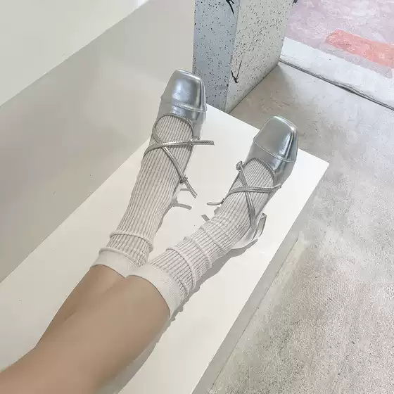 Trendy Miu Style Thin Hollow Out JK Socks Women Spring Summer Sweet Ins Mesh Breathable Knee High Socks Solid Color Slouch Socks