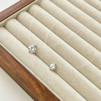 925 Sterling Silver Mermaid's Tears Necklace Women's Light Luxury Simple Internet Celebrity Popular Single Diamond Sterling Silver Clavicle Necklace