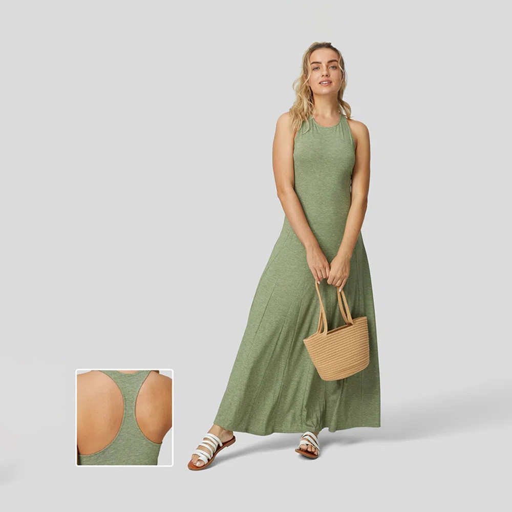 Comfortable Casual Knitted Dress Waist Defining Flared Hem Colorful Cotton Perfect for Spring Summer Events