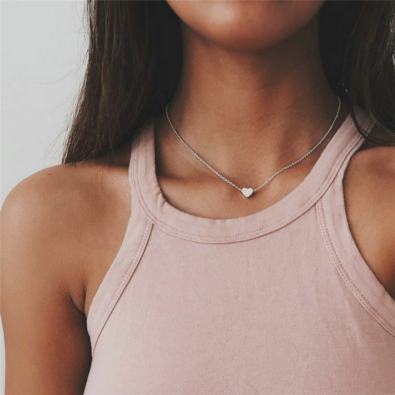 Jewelry niche design high-grade alloy peach heart clavicle chain personality all-match clavicle chain jewelry