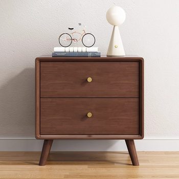 Solid Wood Rubber Wooden Bedside Cabinet for Home Bedroom Simple Modern Storage Cabinet Storage Cabinet Small Cabinet