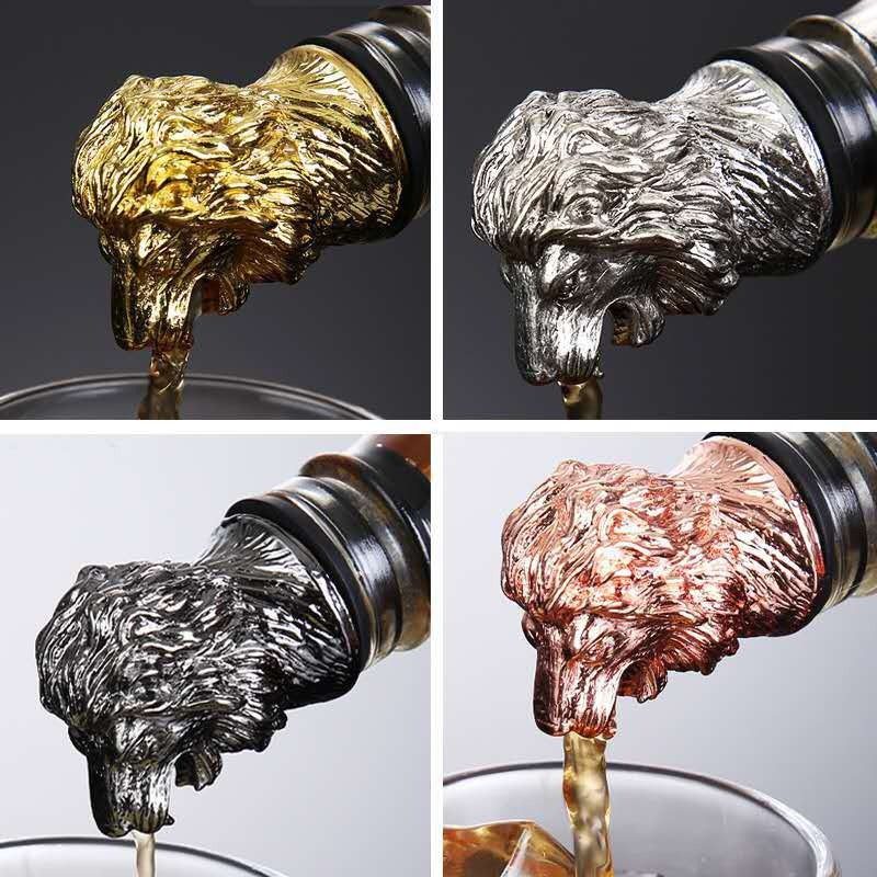 Lion head wine pourer wine mouth household wine bottle stopper sealed animal wine mouth creative animal wine set lion head wine mouth