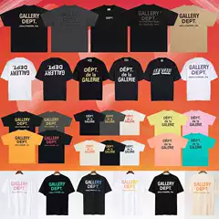 Gallery Dept Classic Letter Basic Slogan Logo Printed Short-Sleeved American High Street T-Shirt Pure Cotton