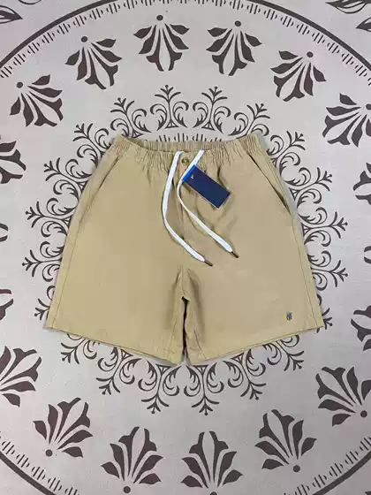 Rl Ralph Lauren Logo Pure Cotton Zipper Summer Loose Casual Wide-Leg Pants Breathable Elastic Waist Shorts for Women