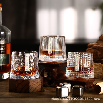 Creative Japanese Style Rotating Wine Glass New Whiskey Wine Glass Crystal Glass Tumbler Cup Internet Red Beer Cup Export