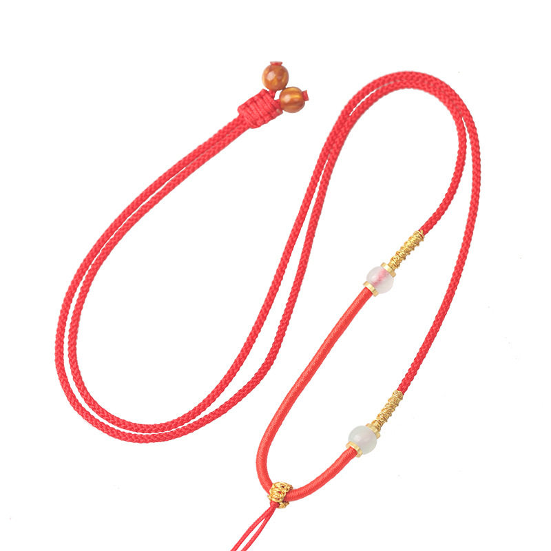 Asymmetric pendant rope simple hand-woven string hanging neck rope gold jade pendant buckle men's and women's necklace rope wholesale