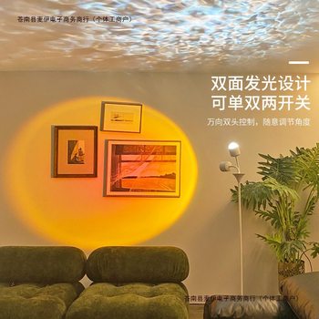 Sunset atmosphere lighting background bedroom internet celebrity floor-standing double-headed live broadcast room beauty salon lamp sunset water free shipping