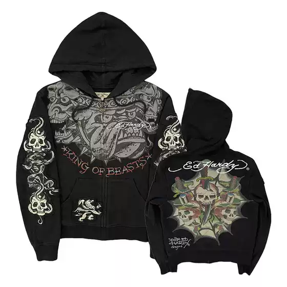 Autumn European and American Cross-Border Amazon Personalized Street 3D Hoodie Unisex Y2K Gothic Men's Cardigan Sweatshirt Wholesale