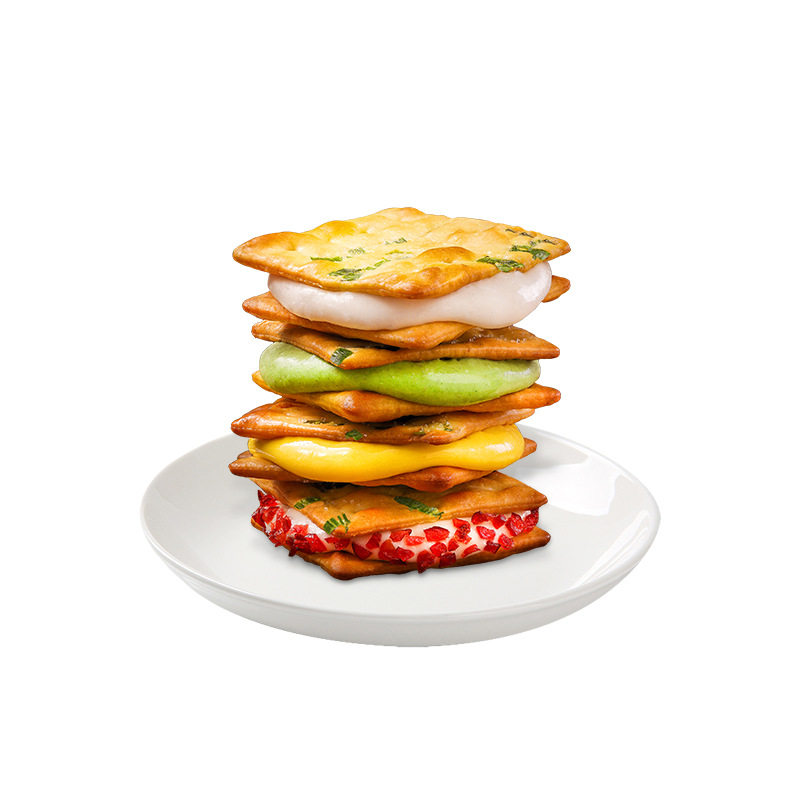 [Hand-Shredded Nougat Cake] I'M Hungry, Onion-Flavored Nougat Sandwich Biscuits, Soda Crispy Casual Snacks to Satisfy Your Cravings