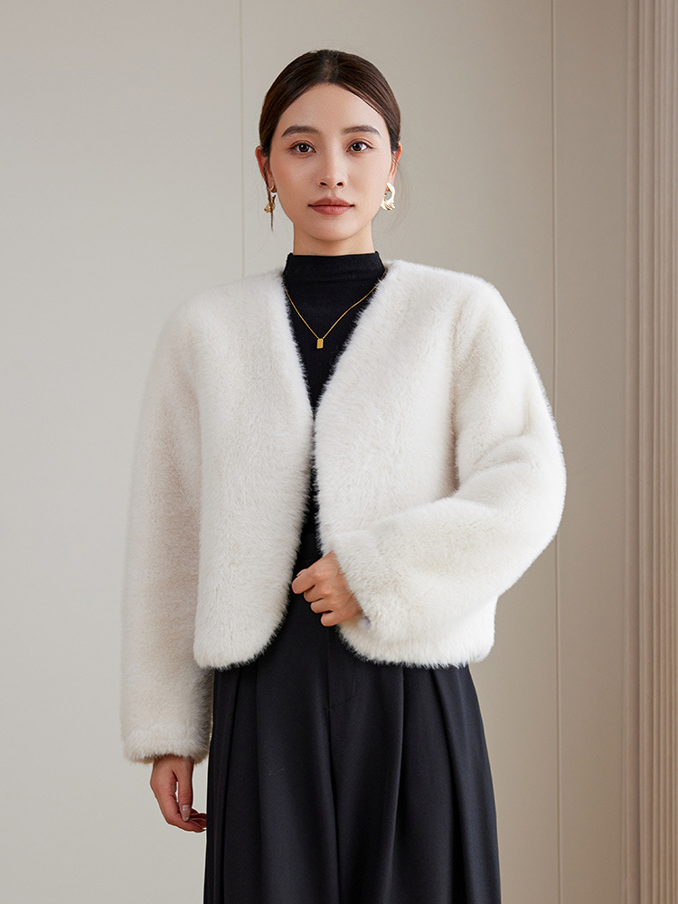 Áo Lông Nữ Cổ Chữ V Hàng Mùa Xuân Thu Đông