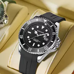 Jin Shidun Brand Cross-border New Green Water Ghost Watch Silicone Men's Mechanical Fashion Luminous Waterproof Watch Wholesale