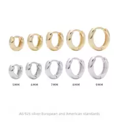 Cross-border Hot Selling S925 Sterling Silver Earrings Ins European Style French Plain Ring Ear Buckle Light Luxury Explosive Simple Fashion Jewelry