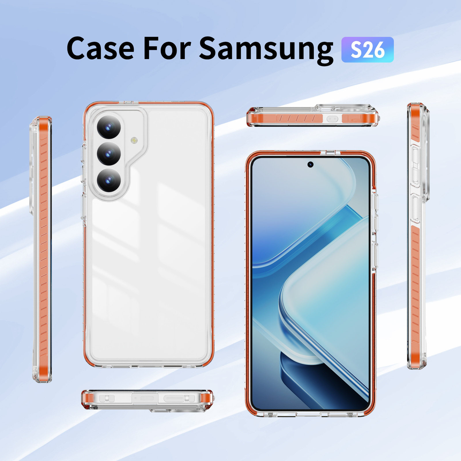 Popular Amazon Wholesale Samsung Suitable for S26 New Product Transparent Two-In-One Mobile Phone Case Protective Cover Thickeneded and Anti-Fall