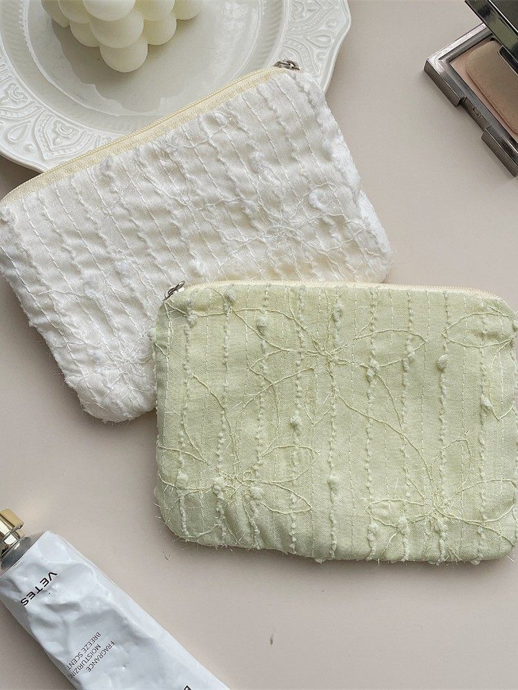 55153 Three-Dimensional Chiffon Flower Coin Purse, Miscellaneous Key Organizer, Carry-On Cosmetics Lipstick Storage Bag