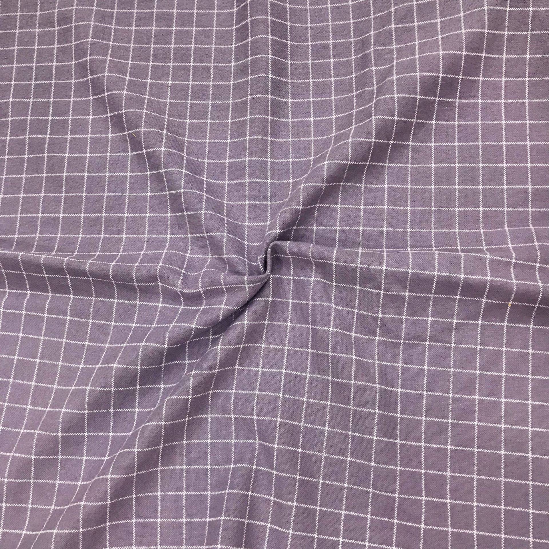 Cotton brushed chessboard lattice 1.5cm plaid printed fabric 20s pure cotton woven brushed dress children's clothing fabric