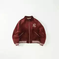 Cross-Border Rl Ralph 2026 New Velvet Letter Logo Rhinestone Loose-Fitting Unisex Jacket Trendy