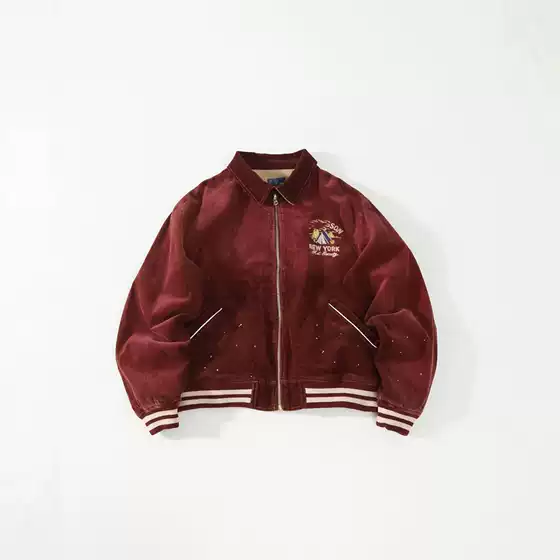 Cross-Border Rl Ralph 2026 New Velvet Letter Logo Rhinestone Loose-Fitting Unisex Jacket Trendy