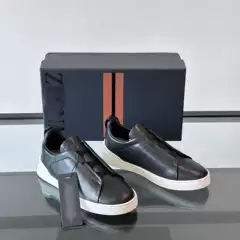 European Station White Shoes, Casual Sports Shoes, Luxury Brand Genuine Leather Slip-On Leather Shoes, Gentleman Men's Shoes