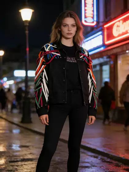 2025 New Fashion Hong Kong Style Dark Style Three-Dimensional Strap Design Single-Breasted Versatile Jacket for Women