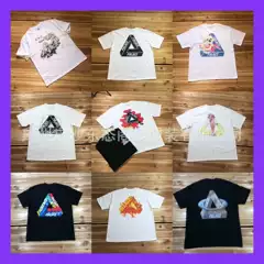 Classic High Street Loose Phantom Dissolved Short Sleeve Triangle Graffiti Printed T-shirt Men's and Women's Pure Cotton Plaza Half Sleeve