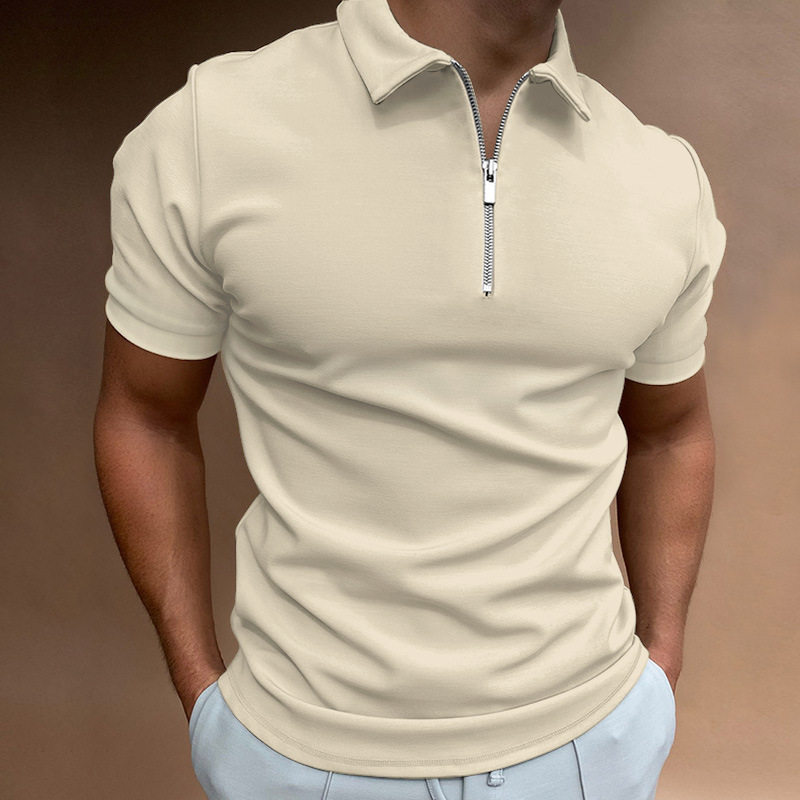 跨境2026夏季男式polo衫纯色短袖翻领t恤休闲合身上衣欧美男装5XL