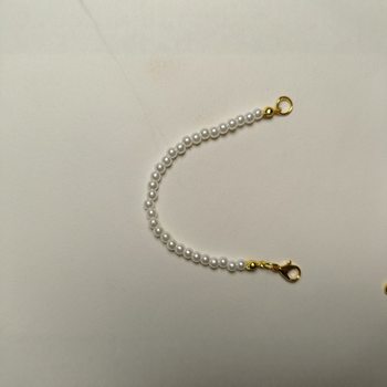 Cross-Border High-Gloss Imitation Pearl Chain Tassel Millet Bead Accessories Double-Ended Buckle Pearl Chain Keychain Pendant Wholesale